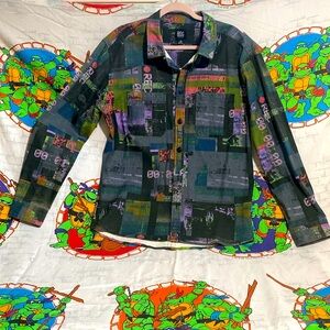 A unique, custom denim shirt. With Pizza Time back patch